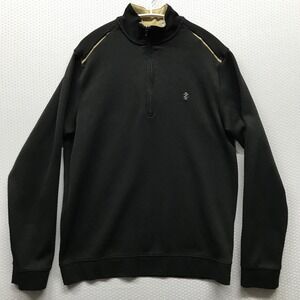 IZOD Golf Quarter Zip Pullover Mens Small Black Mock Neck Performance Preppy Day
